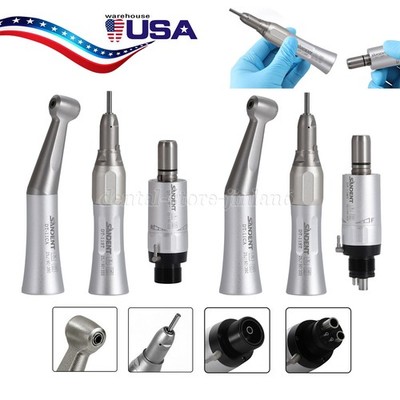 SANDENT Dental Push Button Low Slow Speed Contra Angle Handpiece Kit 2/4 Holes