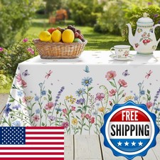 hometerixx Spring Wildflower Rectangle Table Cloth Cover 60x104inch