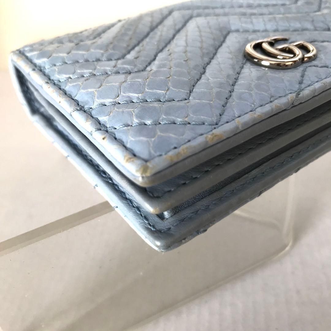 Good Condition Gucci Python GG Marmont Compact Bi… - image 13