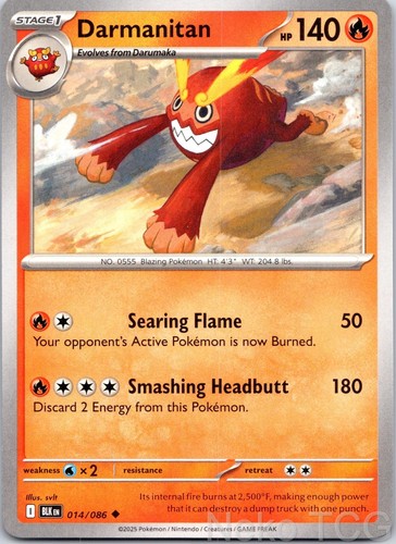 DARMANITAN 014/086 UNCOMMON BLACK BOLT NM
