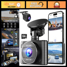 4K Dual Dash Camera Front  Rear, 5G WiFi, 64GB SD Card, G-Sensor, Loop Recordin