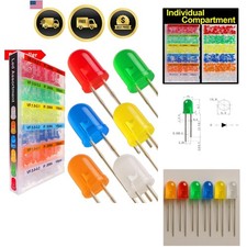 600pcs 6 Colors 5mm LED Diode Assortment LED Light Kit Box Multi Colored mini...
