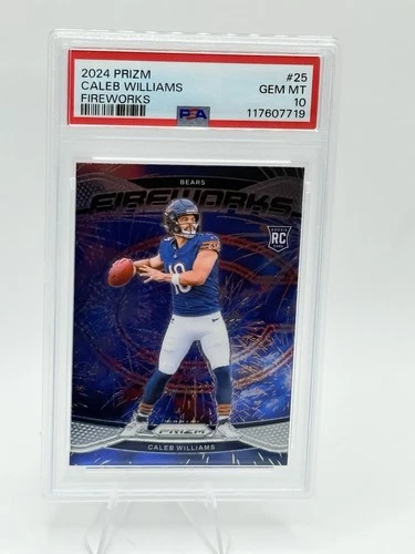 2024 Panini Prizm Fireworks Caleb Williams #25 PSA 10 GEM MT Rookie RC