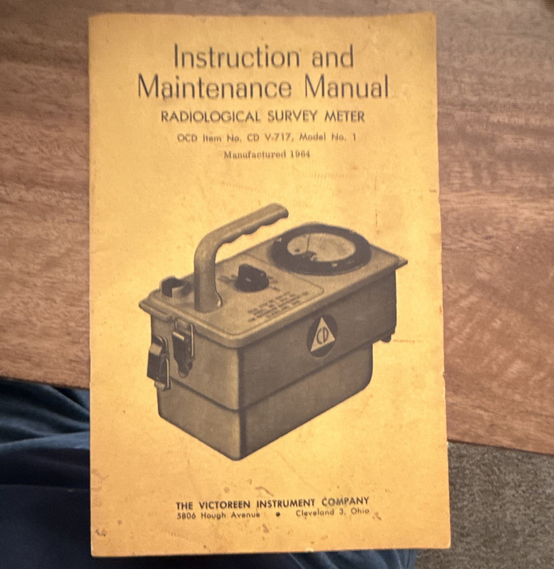 Victoreen Radiological Survey Meter Instruction and Maintenance Manual