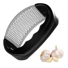 Stainless Steel Garlic Press Crusher Mincer Manual Kitchen Tool Peeler UK`