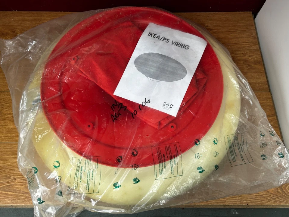 Vintage IKEA Virrig Balance Cushion Board Foot Stool Microsuede Red Round - New - Image 2 of 4