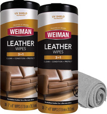 Weiman Leather Cleaner Wipes - Clean Condition UV Protection Help Prevent Cracki