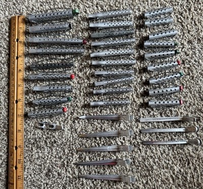 New Price Vntg USA Aluminum Hair Curlers+Clips Tip-Top+Goody Total of 38 Pcs BIN