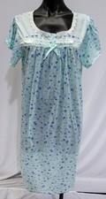 Casual Nights Women's Short Sleeve Floral Nightgown JT8 Blue Large NWT