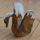 Anna Van Briggle Art Pottery Swan Brown White Drip Glaze Colo Springs Signed MCM