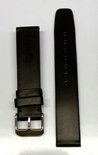 18mm Black Genuine Oil Tanned Leather Watch Band - USA