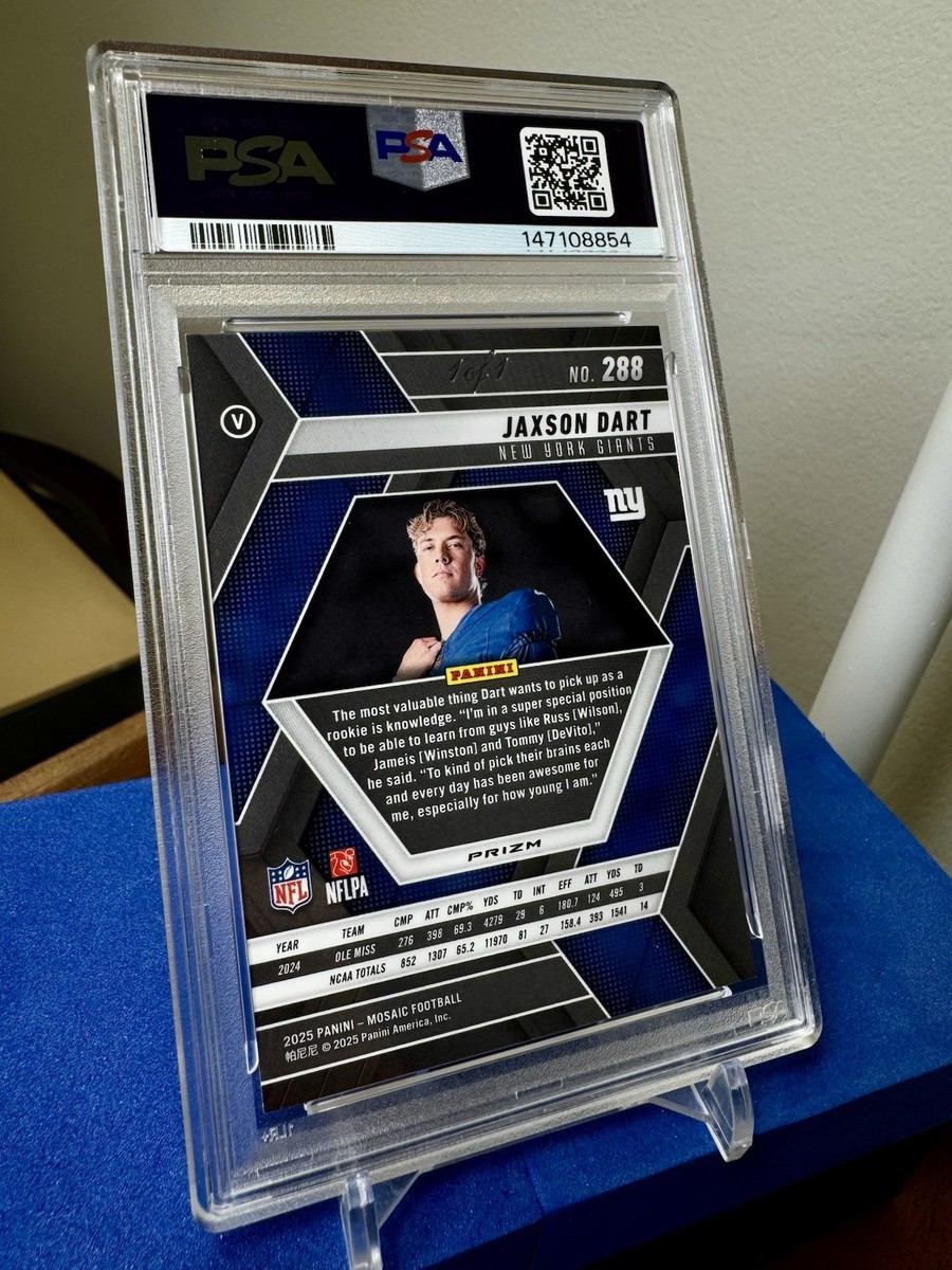 🔥1/1 PSA 10! 2025 Mosaic Jaxson Dart Nebula Choice Rookie RC True
