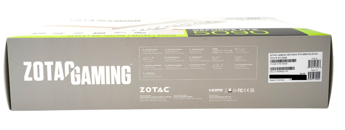 ZOTAC Nvidia RTX 5090 Solid OC White 32GB GDDR7 PCIe 5.0x16