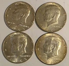 Lot of 4 Kennedy Half Dollars - 40% Silver - 1967, 1968 (x2), 1969 - JFK 50c