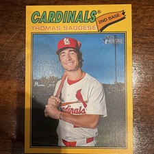 Topps 2026 Heritage Thomas Saggese Yellow Border Cardinals #230 MLB Baseball