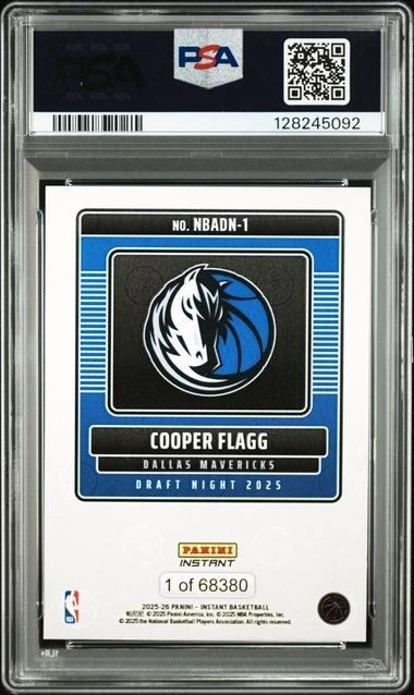 PSA10 2025 PANINI INSTANT NBA DRAFT NIGHT 1 COOPER FLAGG - image 2 of 2