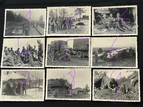 f) Germania ww2 foto 9 x villaggio auto soldati ucraina album fotografico ucraina - Foto 1 di 10