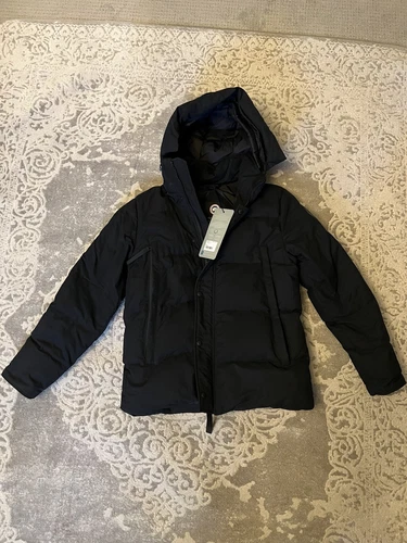 CANADA GOOSE Wyndham Parka Crinkle Cotone Medio Nero Nuovo mai indossato!