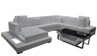 Eck Leder Sofa Couch Polster Ecke Sitz Garnitur Wohnlandschaft Design Xxl U Form