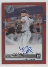 2020 Donruss Optic Rated Rookie Signatures Red Prizm 13/50 Yu Chang Auto v1x