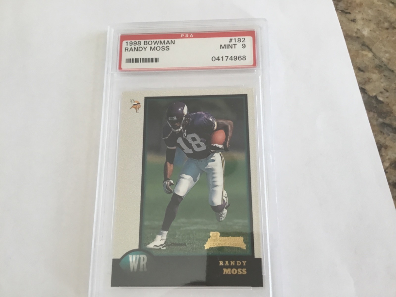 1998 Bowman randy Moss RC #182 PSA 9 MINT HOF