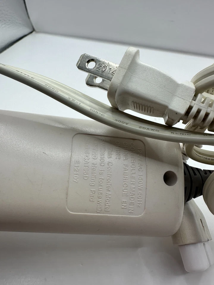 Manta térmica eléctrica Sunbeam controlador alimentado de 4 clavijas SWT200D CAT95D probado Foto 4 de 4