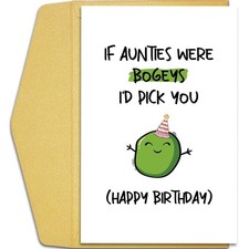 Qiliji Funny Birthday Card for Aunt, Humorous Aunt Birthday Card, Happy Birth...