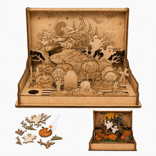 Halloween Wooden Model Kit, Halloween 3D Puzzle for Adults & Table Decor