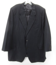 VINTAGE Hickey Freeman Sport Coat Men 46 Blue Loro Piana Cloth Blazer Striped