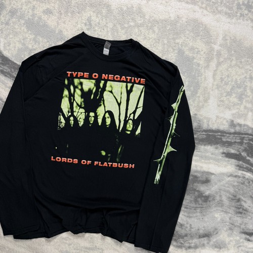 T-shirt vintage Gildan Type O Negative Lords of Flatbush manica lunga nera XXL - Foto 2 di 8