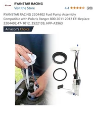 RYANSTAR RACING 2204402 Fuel Pump Assembly Compatible with Polaris Ranger 800