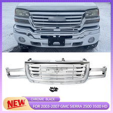 Chrome Front Grille Assembly For 2003-2007 Gmc Sierra 2500 3500 Hd 19130795 New