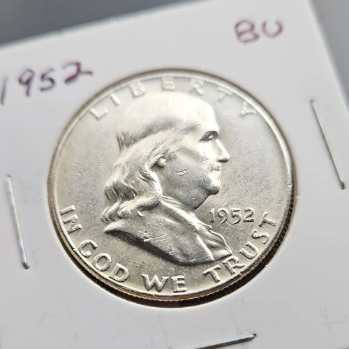 1952 Franklin Half Dollar Uncirculated Silver 50C Coin