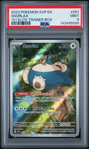 2023 POKEMON SVP EN-SV BLACK STAR PROMO 151 ELITE TRAINER BOX #051 SNORLAX PSA 9