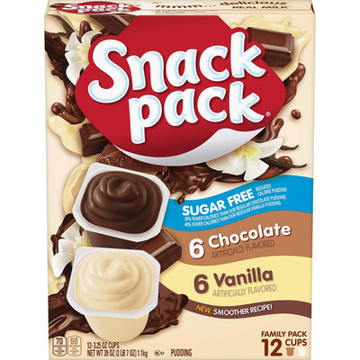 Zero Sugar Chocolate and Vanilla Pudding, Made with Real Milk, Ideal for Easy Ke
