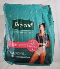 Depend Women  s Fresh Protection Underwear Size S-P, 25X, 19ct NEW