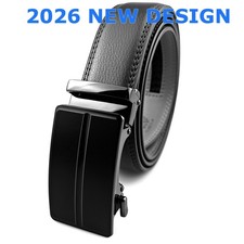 2026 New Genuine Leather Mens Ratchet Belt Belts For Adjustable Automatic Buckle