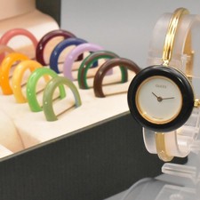New Batt. BOX GUCCI Change Bezel 11/12.2 12 Colors 26mm QZ Women's Watch JAPAN