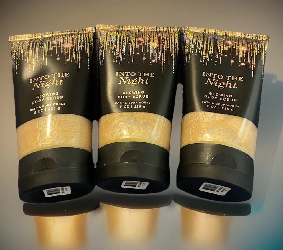 Bath & Body Works LOT of 3 Into The Night Exfoliating Glow Body Scrub 8 oz NEW - Image 2 of 4