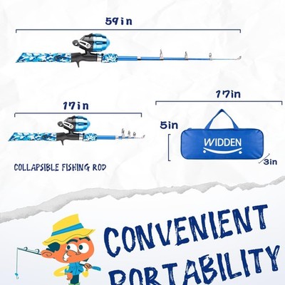 collapsable cane fishing pole Telescopic Rod Durable Lightweight Portable Collapsible-Carbon Fiber Travel Fishing Pistol Grip Fishing Rod Bass 2.1/2.7/3.0/3.6m Telescopic Fishing Rod for Saltwater Freshwater(3.6m) : Sports & Outdoors with instructions on the packaging on how to tie it WIDDEN Kids Fishing Pole, Portable