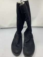 Mossimo Winter Boots Womens US 11 Black Faux Fur Lined Fold Down Mid-Calf Zipper