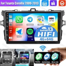 Apple Carplay Android 15 Car Stereo Radio GPS Navi For Toyota Corolla 2009-2013