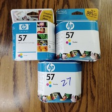 HP 57 Tri-Color 3 Inkjet Ink Cartridges New Expired 2005/2010