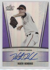 2011 Leaf Metal Draft Purple Prismatic 18/25 Heath Hembree #AU-HH1 Auto 1p7