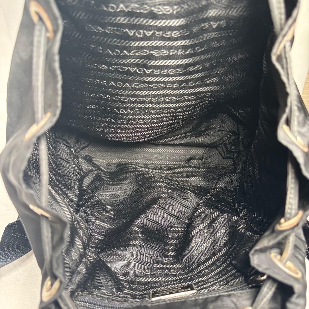 PRADA Backpack Drawstring Tesuto Nylon White Tag … - image 11