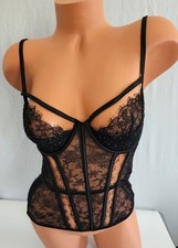 Victoria's Secret Designer Collection Tulle Lace Swarovski Bustier 34C 328 NWOT