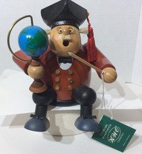 German Incense Smoker KWO Professor Handmade Wood 6" from feet to hat