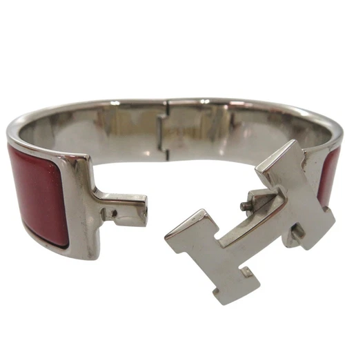 HERMÈS Bracciale Hermes H Motivo Click Clack Metallo Smalto Rosso E Accessori Donna