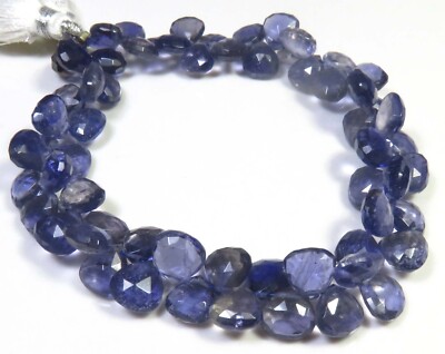 AAA+ Natürlich Blau Iolite Herz Facettierter Edelstein Perlen 6-8mm 7.5 '' Strand