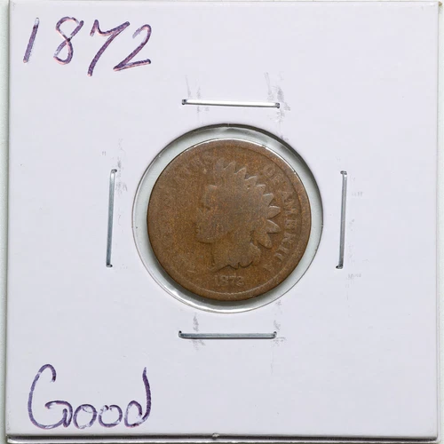 1872 1C Indian Head Cent in Good Condition #4148